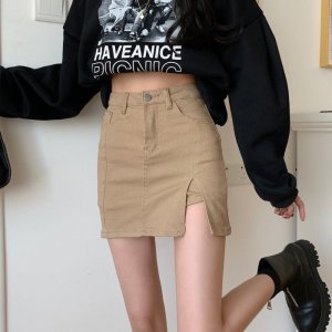 Chân Váy Denim Chữ a Lưng Cao Màu Đen Thời Trang Mùa Hè Cho Nữ-2