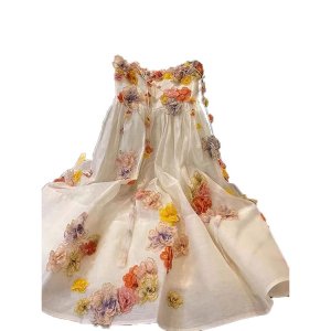 Đầm Hoa Thời Trang Mùa Hè 2022 Thiết Kế Eo Cao Xinh Xắn-5