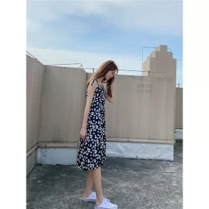 Alternative view of Đầm Hoa Nhí 2 Dây Nữ 🦋 Váy Dây Buộc Hoa Nhỏ 3 Màu 🦋