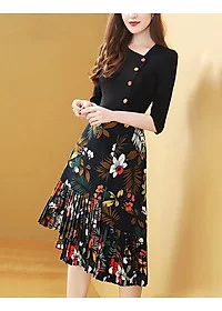 Alternative view of ĐẦM THUN ĐÍNH NÚT CHÂN VÁY HOA - HN1242