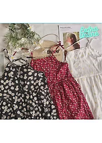 Váy Hai Dây Hoa Nhí Hình Cúc Họa Mi Vintage - Đầm Hai Dây Buộc Nơ Tiểu Thư (FREESIZE cho nữ dưới 60kg) - Image 3
