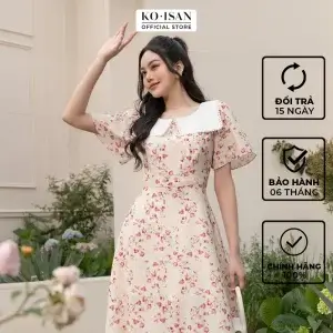 Váy hoa nhí tiểu thư vintage thiết kế tay nhún công chúa KOISAN 22056687