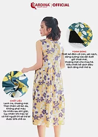 Alternative view of Đầm Nữ Sát Nách Chất Lanh Tre Cao Cấp Kiểu Dáng Baby Doll Lệch Tầng Họa Tiết Hoa 3VL05