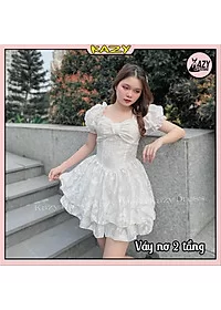 Váy xòe 2 tầng đính nơ phong cách tiểu thư sang chảnh KAZY DRESS V045