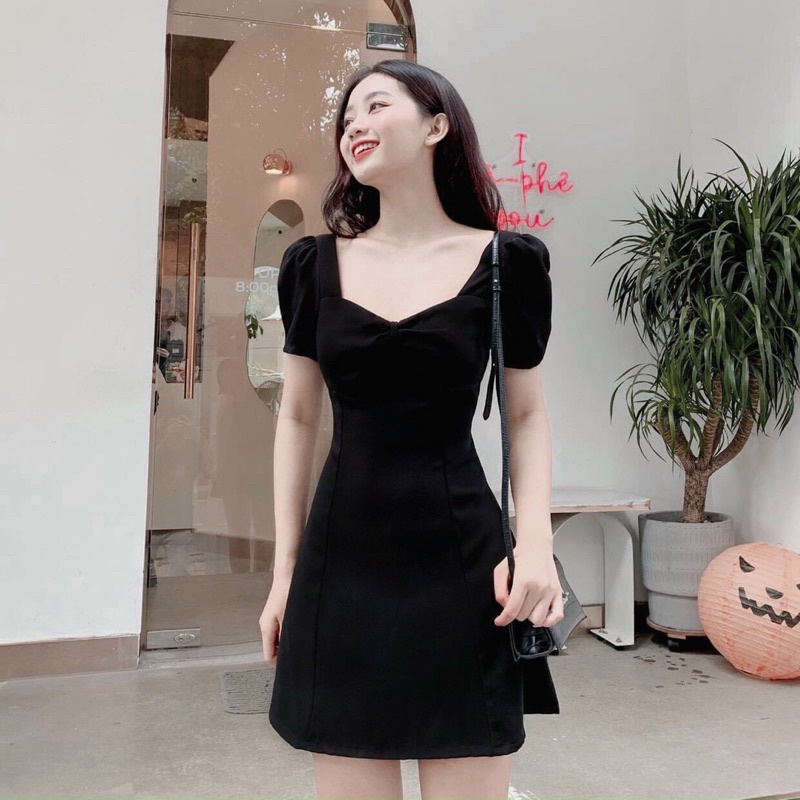 [JAMELA] Đầm cổ vuông nhún ngực dáng ngắn thiết kế cao cấp JAMEVN40K giảm 40K-6