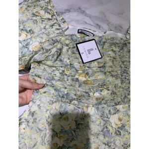 Đầm hoa nhún ngực tay bồng dáng xòe 2 lớp - đầm thiết kế nữ-9