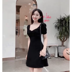 [JAMELA] Đầm cổ vuông nhún ngực dáng ngắn thiết kế cao cấp JAMEVN40K giảm 40K-4