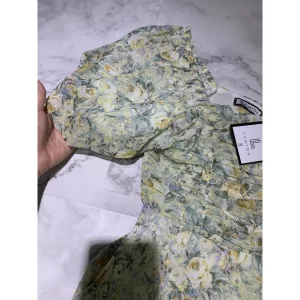 Đầm hoa nhún ngực tay bồng dáng xòe 2 lớp - đầm thiết kế nữ-8