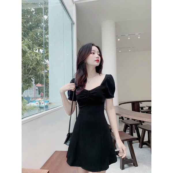 [JAMELA] Đầm cổ vuông nhún ngực dáng ngắn thiết kế cao cấp JAMEVN40K giảm 40K-9