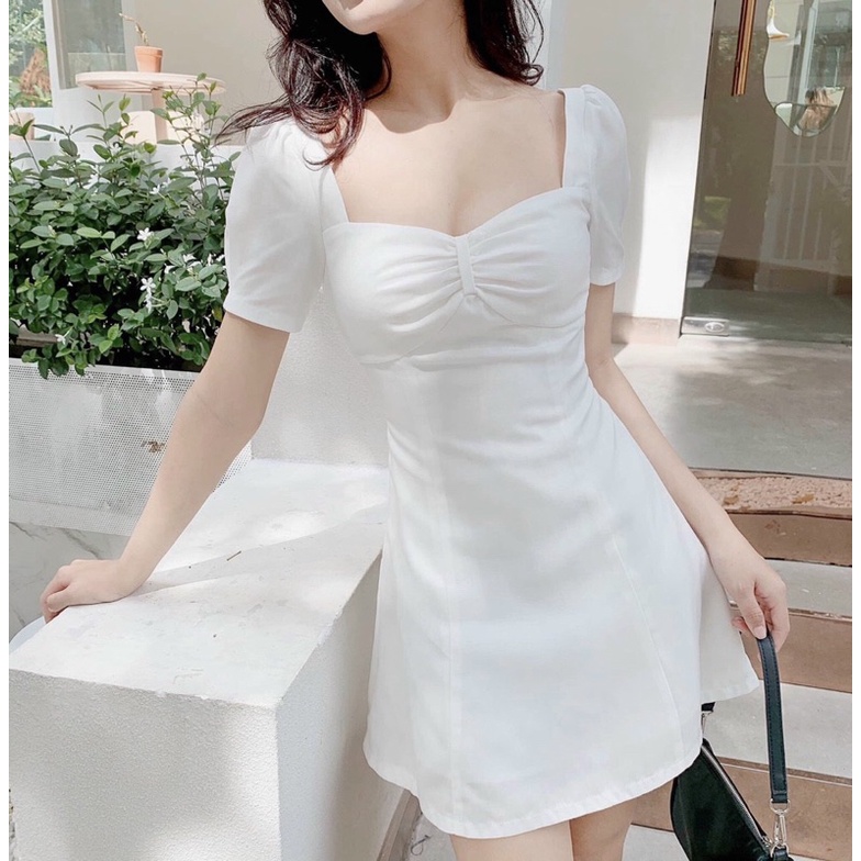 [JAMELA] Đầm cổ vuông nhún ngực dáng ngắn thiết kế cao cấp JAMEVN40K giảm 40K-8