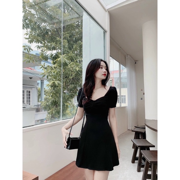 [JAMELA] Đầm cổ vuông nhún ngực dáng ngắn thiết kế cao cấp JAMEVN40K giảm 40K-7