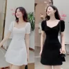 [JAMELA] Đầm cổ vuông nhún ngực dáng ngắn thiết kế cao cấp JAMEVN40K giảm 40K-1