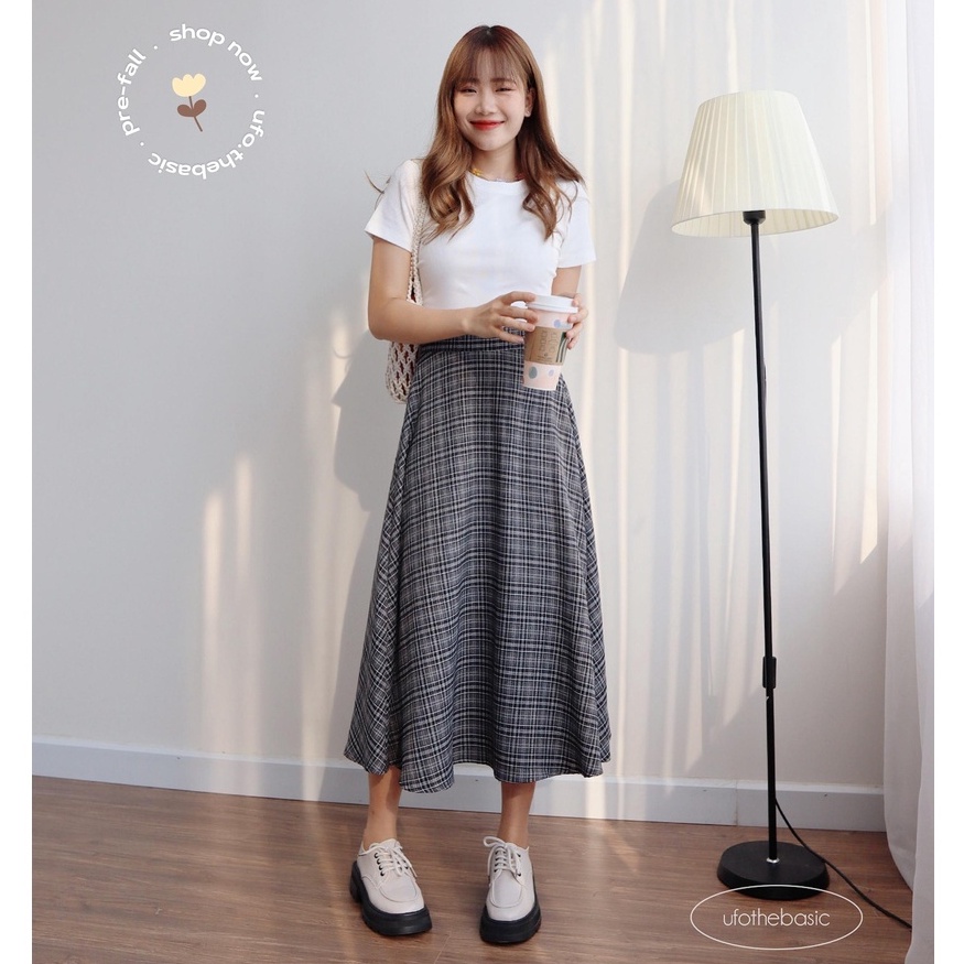 Chân váy midi chữ A 2 lớp - Flowy Skirt - ufo.thebasic-3