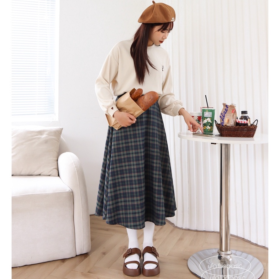 Chân váy midi chữ A 2 lớp - Flowy Skirt - ufo.thebasic-4