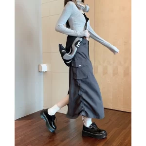 [Mã INBAU25 giảm 25K đơn 149K] Chân váy Kaki rút dây 2 sườn, túi hộp hottrend siêu hách dáng - phong cách trẻ trung-2