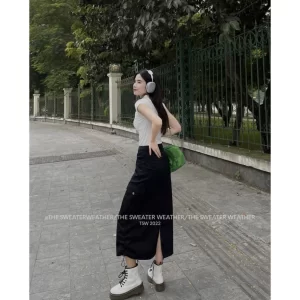 [Mã INBAU25 giảm 25K đơn 149K] Chân váy Kaki rút dây 2 sườn, túi hộp hottrend siêu hách dáng - phong cách trẻ trung-3