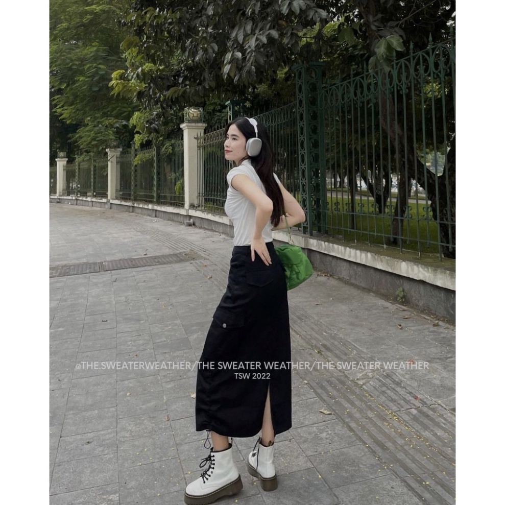 [Mã INBAU25 giảm 25K đơn 149K] Chân váy Kaki rút dây 2 sườn, túi hộp hottrend siêu hách dáng - phong cách trẻ trung-3