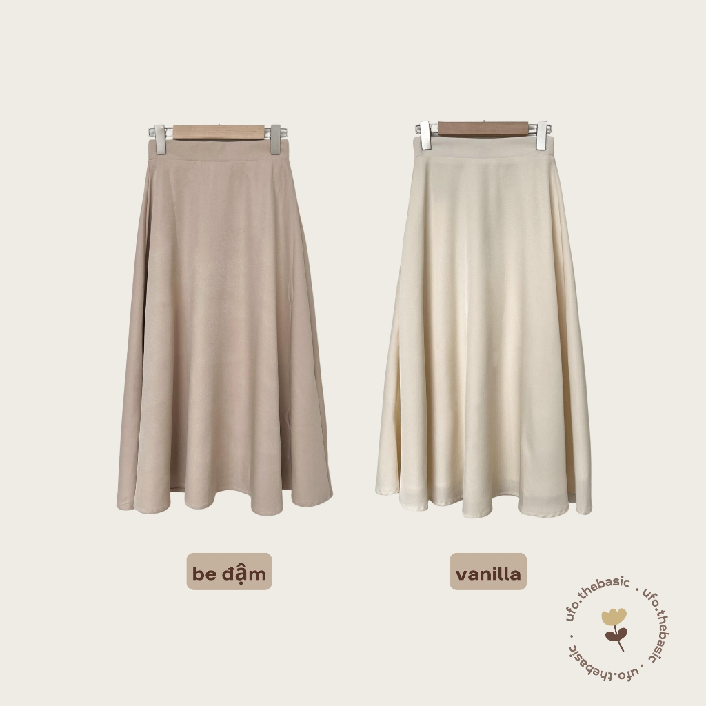 Chân váy midi chữ A 2 lớp - Flowy Skirt - ufo.thebasic-9