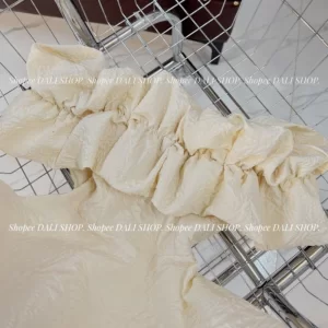 Đầm hoa xốp trễ vai bồng bềnh dễ thương, váy dự tiệc tiểu thư xinh xắn-8