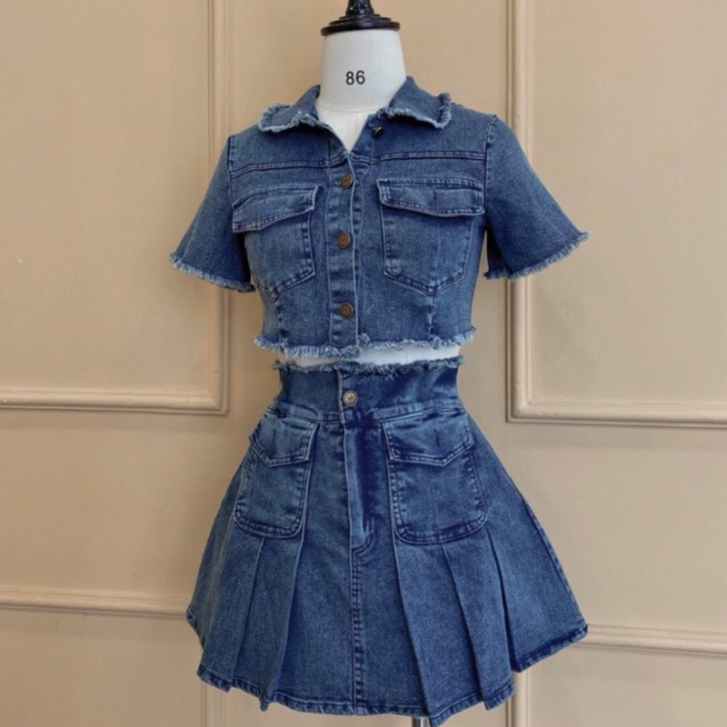 Set jeans áo kiểu kèm chân váy uzzlang hàng siêu đẹp; nhiều mẫu [ Ship hoả tốc -  Kèm ảnh thật 100% ]-7