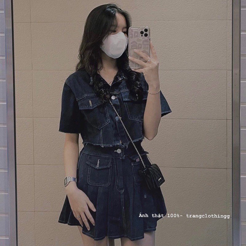 Set jeans áo kiểu kèm chân váy uzzlang hàng siêu đẹp; nhiều mẫu [ Ship hoả tốc -  Kèm ảnh thật 100% ]-8