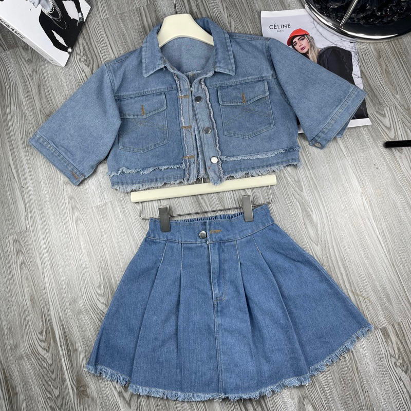 Set jeans áo kiểu kèm chân váy uzzlang hàng siêu đẹp; nhiều mẫu [ Ship hoả tốc -  Kèm ảnh thật 100% ]-9