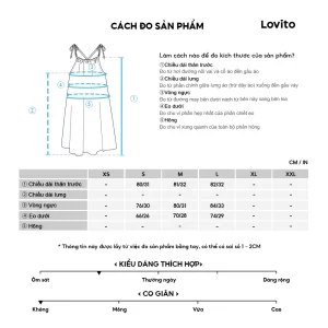 Lovito Váy ren hoa Ditsy thường ngày cho nữ LNA39082 (Đen)-7