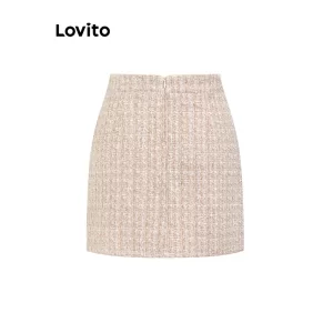 Lovito Váy chữ A hoa Ditsy thường ngày dành cho nữ L71ED093 (Hồng đen)-5