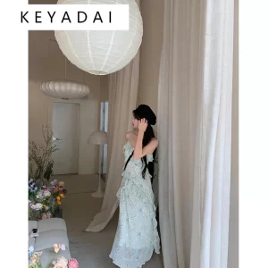 KEYADAI Váy hoa nhí Chic váy nữ Đầm Body Cho thời váy INS Fashion Thời trang Trendy WLQ2410MHJ 4Z240123-4